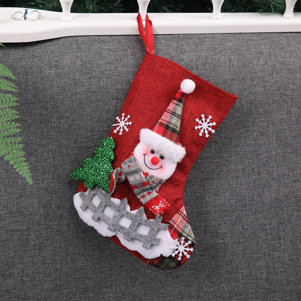 Christmas tree hanging party tree decoration Christmas Home Decoration socks gift candy bag props Cartoon gift pendant