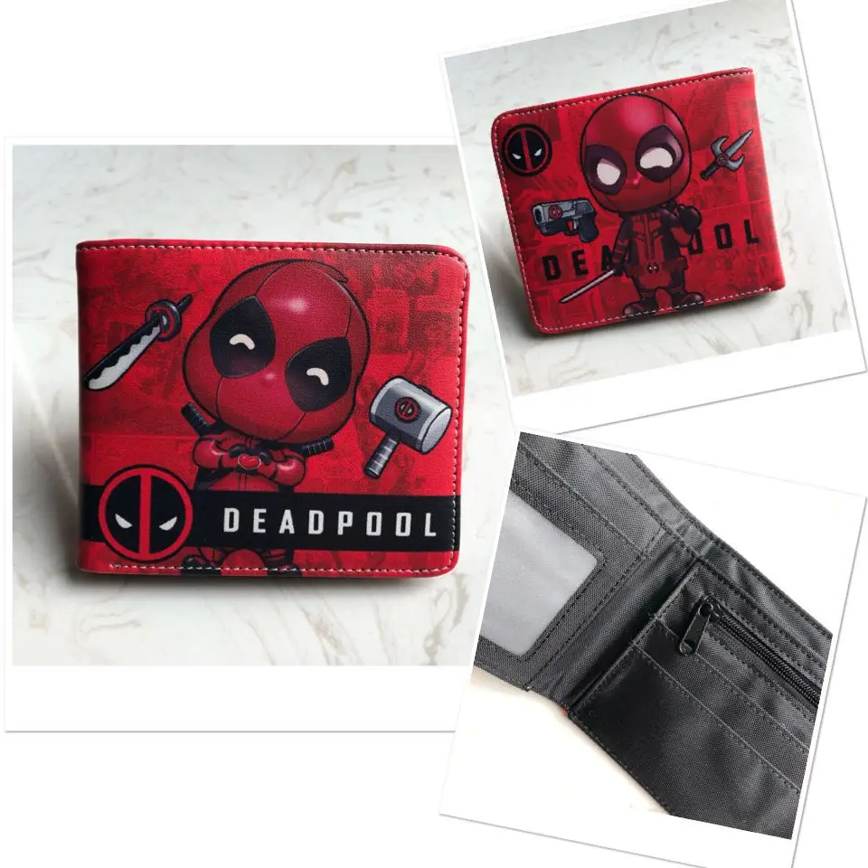 Marvel Men Wallet Q Version Captain America SpiderMan Wallet Men Comic Version Super Heroes Wallet Women with Card Holder Wallet