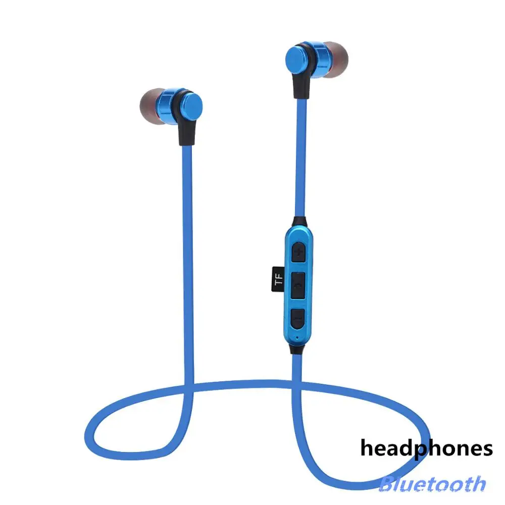 Magnet Headphone Insert memory card With Mic Wireless Metal Earphones sports bluetooth Headsets Subwoofer for device 4.2 version