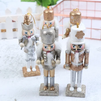 

One Or 5Pcs Wooden 12cm Nutcracker Solider Figure Model Puppet Doll Handcraft For Children Gifts Christmas Home Office Decor