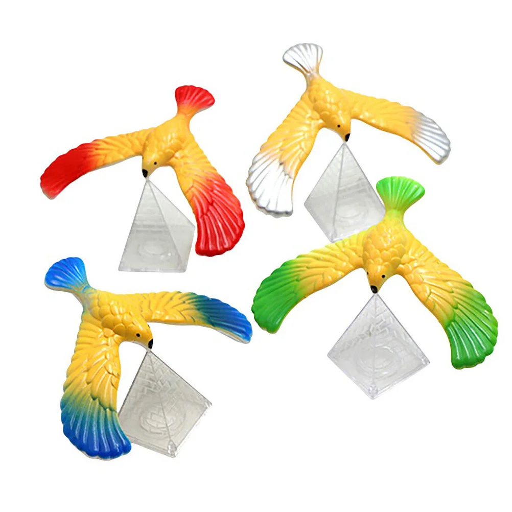 4 шт. случайный цвет Магия балансировки птица снятие стресса пальчиковые игрушки с пирамидой база для детей физический офис настольные игрушки