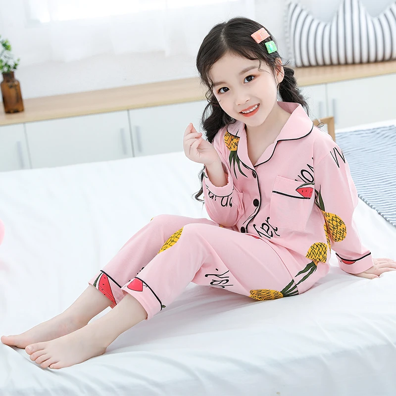 

Autumn Children Pajamas Set Long Sleeve cotton Kids Animal Sleepwear Suit Cardigan Baby Pijamas Girls Pyjamas Set Boys Pajamas r