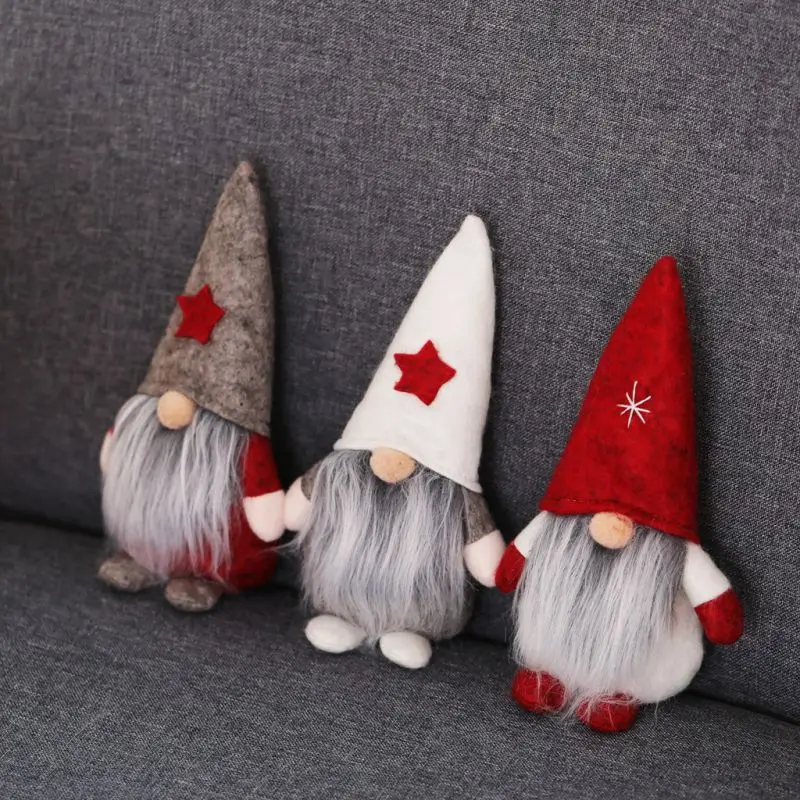 Длинная борода, стоящая плюшевая кукла гном, Шведский Рождественский Санта ниссе, скандинавский эльф, фигурка, украшение для дома, праздника, украшения