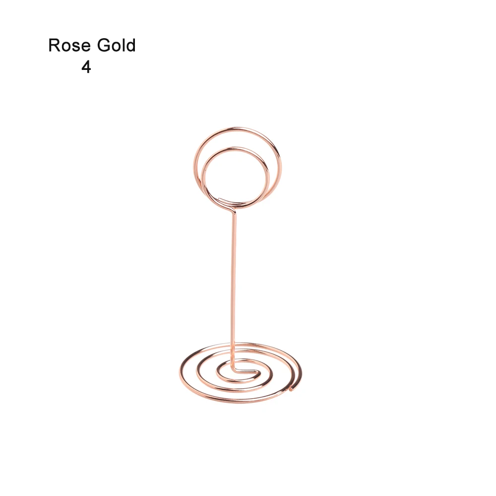 Rose Gold4 Металлический держатель для карт романтическое сердце фото клип стол номер стенд Свадебная вечеринка настольные украшения настольные аксессуары - Цвет: Rose Gold4