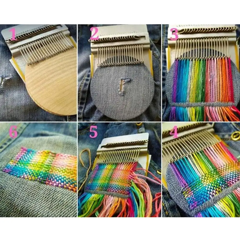 10/14/28 Needles DIY Antique Small Loom Darning Machine Mini Weaving Loom Mender Weave Tool Yarn Hand Knitting Machine