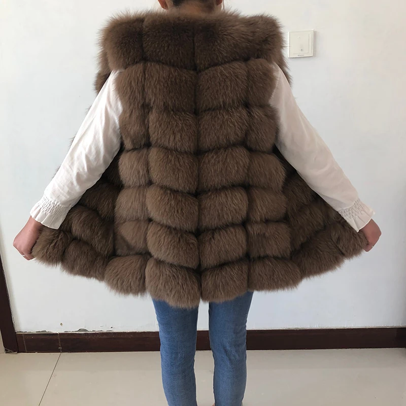 packable down jacket Natural Real Fox Fur Vest Jacket Waistcoat Short sleeveless Vestwoman winter warm Natural Fur Vest Real Fur Jacket Fox Fur Coats puffer coat with hood