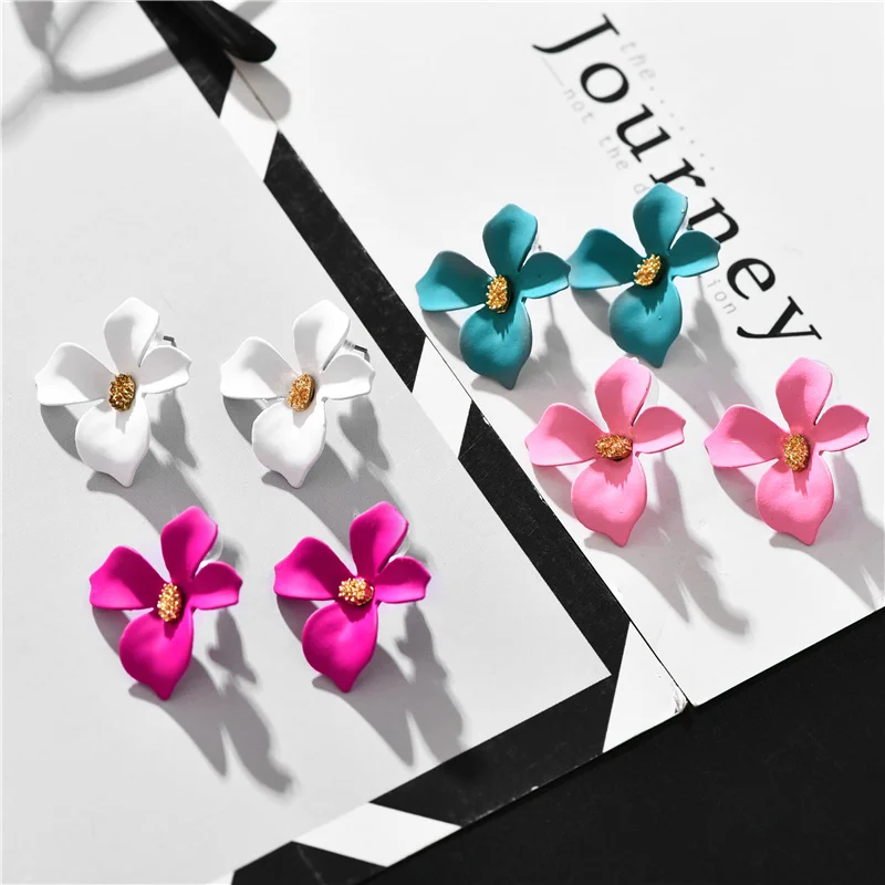 Милые серьги-гвоздики в Корейском стиле с цветами для женщин новинка 2019 модные