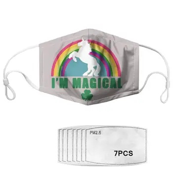 

2020 Unicorn Dust-proof Mask 7PCS Filters Fashion Magical Horse Mask Kid Girl Women Winter Health Prevent Infection Dropshipping