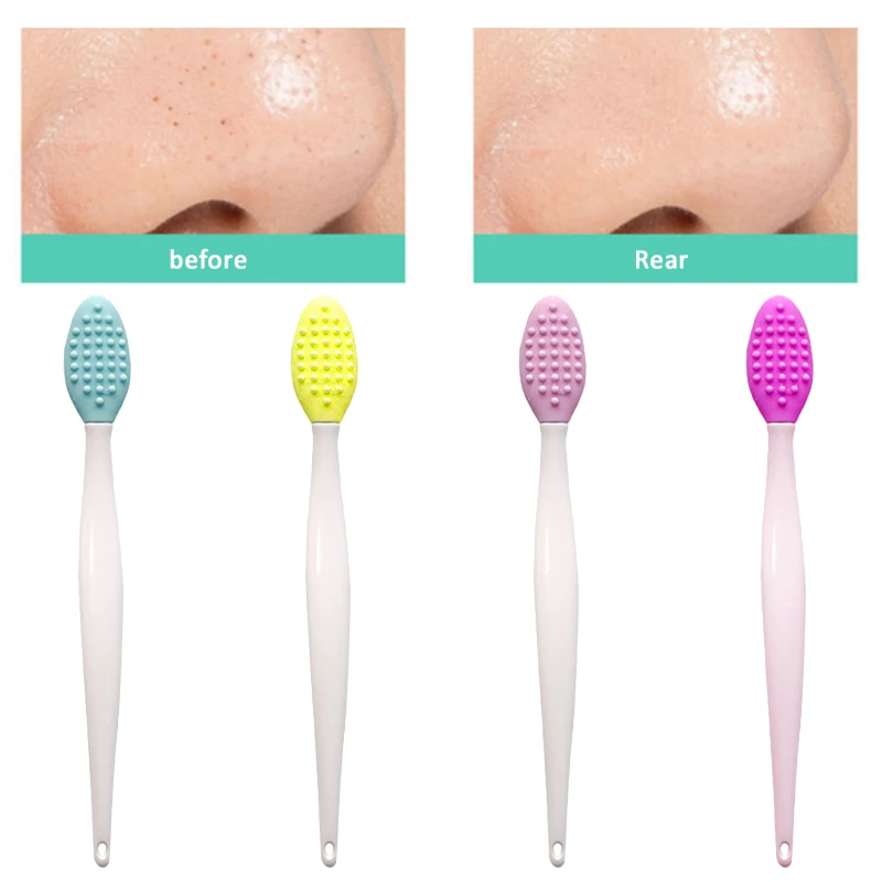 Beauty Skin Care Wash Face Silicone Brush Exfoliating Nose Clean Blackhead Removal Tool With Replacement head | Красота и здоровье