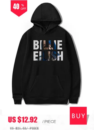 Худи Billie Eilish, забавная Толстовка KPOP, пуловер с капюшоном для женщин и мужчин, худи большого размера, уличная толстовка, одежда в стиле хип-хоп