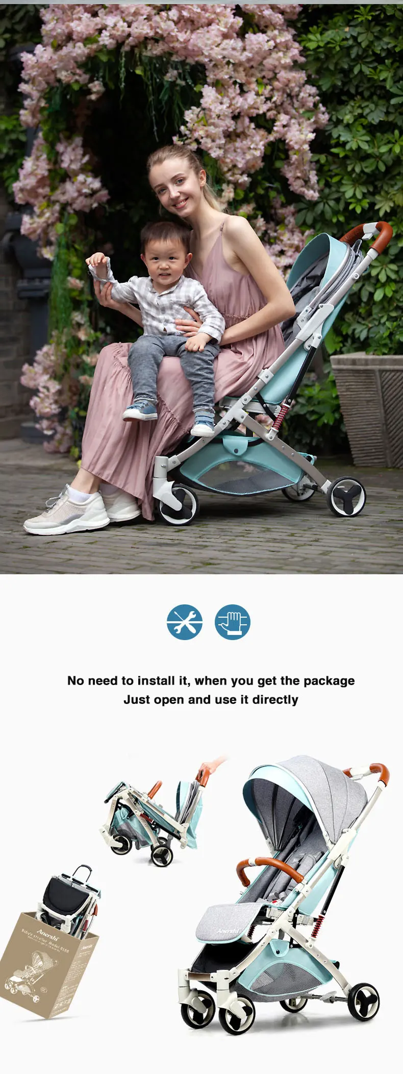 Light baby stroller delivery free ultra light newborn carriage folding can sit or lie suitable 4 seasons high demand