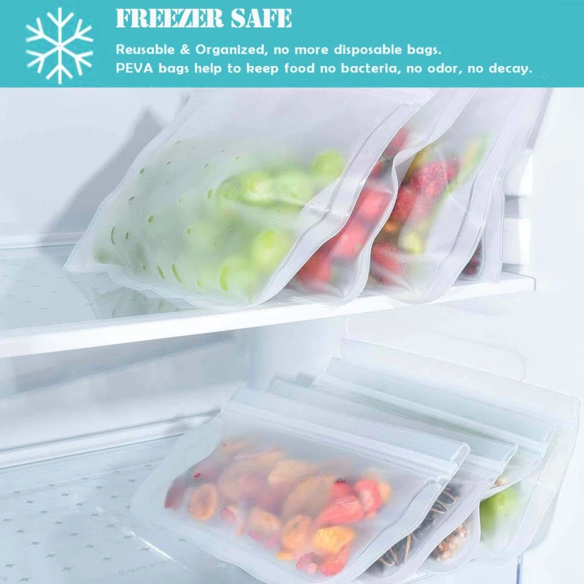 Герметичные сумки на молнии Многоразовые морозильные сэндвич/хлеб/закуски/фрукты еда сумка для хранения на кухне охлажденное хранение контейнеров
