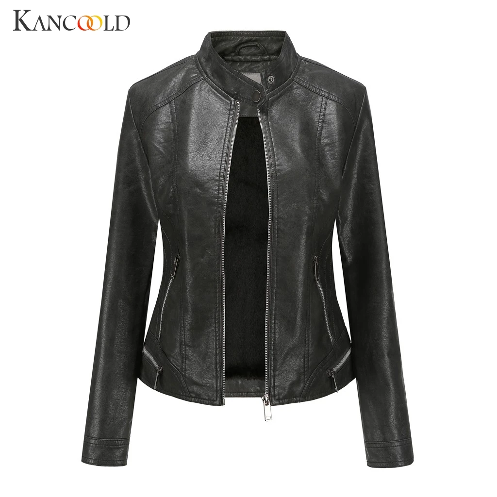 

KANCOOLD coats Winter Warm Women Short Leather Jacket Parka Zipper Tops Overcoat fashion new coats and jackets women 2019AUG23