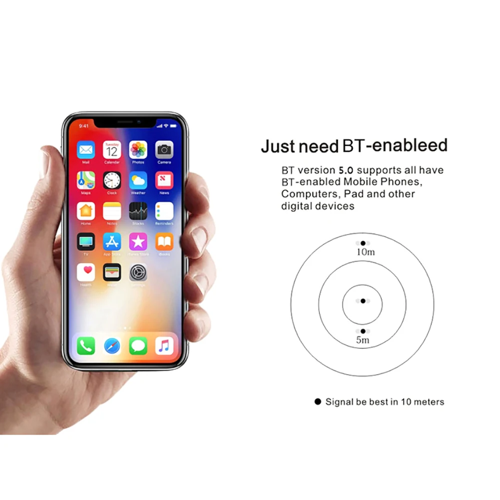 TWS Bluetooth гарнитура с микрофоном светодиодный дисплей Беспроводная Bluetooth гарнитура наушники водонепроницаемый шумоподавление V5.0