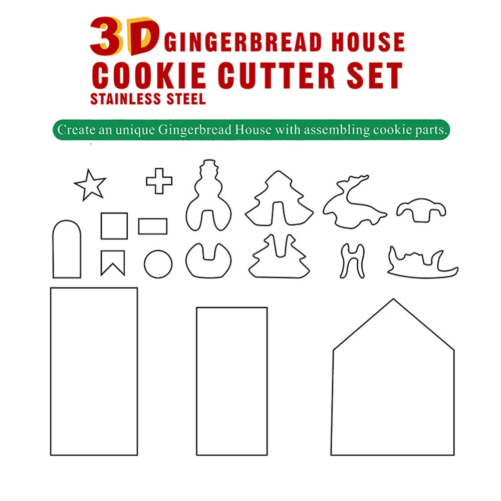 

18PCS Cookie Molds DIY Tools Stainless Steel Cake Biscuit Cookie Cutter Mold Non-stick Baking Pastry For Christmas Party Dessert