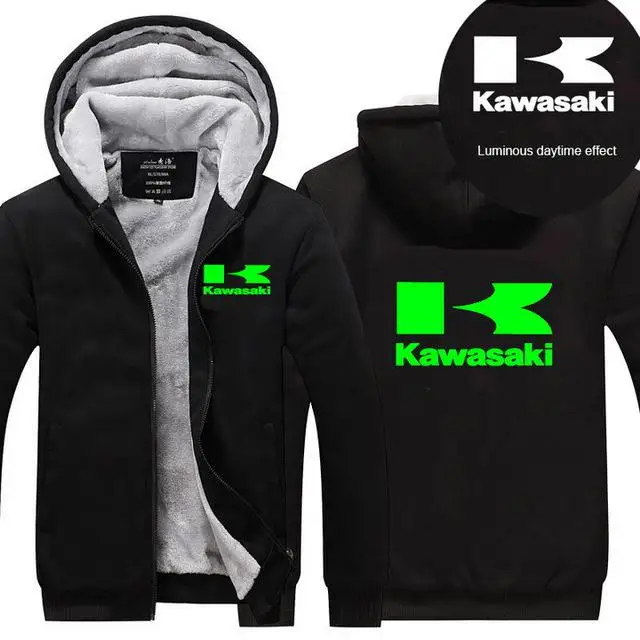 Мужские толстовки, зимние утепленные мужские свитера Kawasaki для мужчин, зимние толстовки на молнии, пальто X