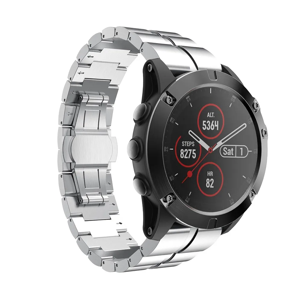 Роскошный быстросъемный браслет из нержавеющей стали для Garmin Fenix 5X Plus, ремешок для наручных часов, 2 цвета, 19Nov05
