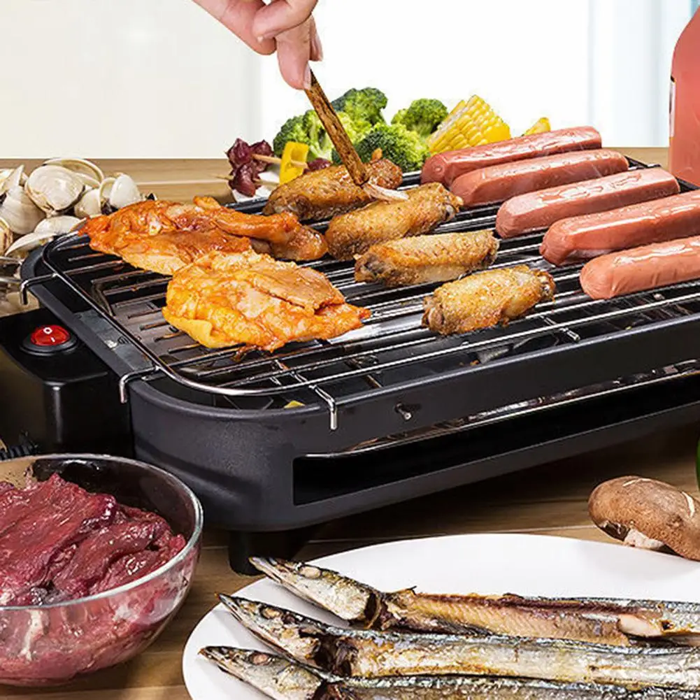 

Indoor Portable Smokeless Electric Heating BBQ Household Grill Barbecue Machine Stainless Steel Electric Heating Barbecue