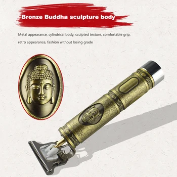 

USB rechargeable Retro Close Cutting Hair Trimmer 5W Barbershop Cordless Carbon Steel T Blade Electric Men haircut Styling tool