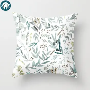 

Eucalyptus Pattern Pillow Covers Cases Pattern Nordic Cover Cushion Pillowcase Square Print