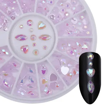 

1 Box 3d Glitter Opal Nail Art Rhinestones 3 Colors Optional Delicate Nail Decoration For Fashion Women Girls Nail Stickers