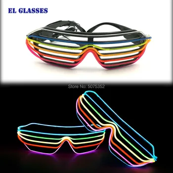 

Neon Illuminated Glasses Cosplay EL Wire Flashing Glasses Multicolor Luminous LED Shutter Glasses Dance DJ Night Club Bar Decor