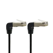 Cotovelo dobro para baixo & acima angulado 90 graus cat5e 8p8c ftp stp utp cat 5e ethernet cabo de rede rj45 lan cabo de remendo 0.5 m-5 m