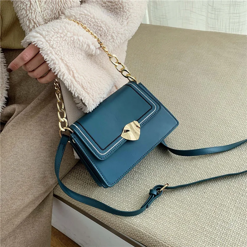 

2019 Autumn And Winter New Style Fashion Small Square Bag Women's Fashion Simple Chain Shoulder Bag Double Layer Versatile Shoul
