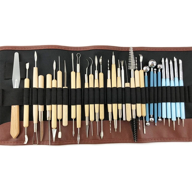 Billige Kunst Handwerk Ton Sculpting Werkzeuge Set Modellierung Carving Tool Kit Keramik   Keramik Holzgriff Modellierung Ton Werkzeuge