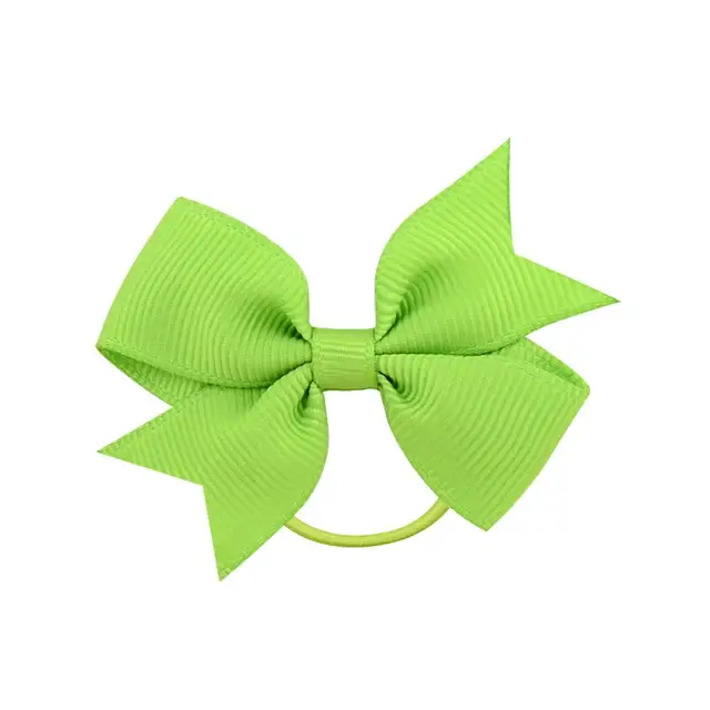 1Pcs Novelty Small Mini Solid Baby Elastic Rubber band Head rope Ribbow Bow Tie For Girls Headwear Hair Accessories 20