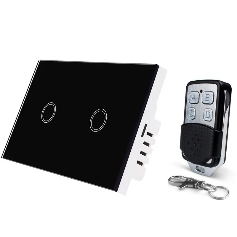 

120 Type Remote Control Switch, Smart Wall Light Touch Switch With Crystal Glass Panel 1/2/3 Gang For Smart Home LED Light