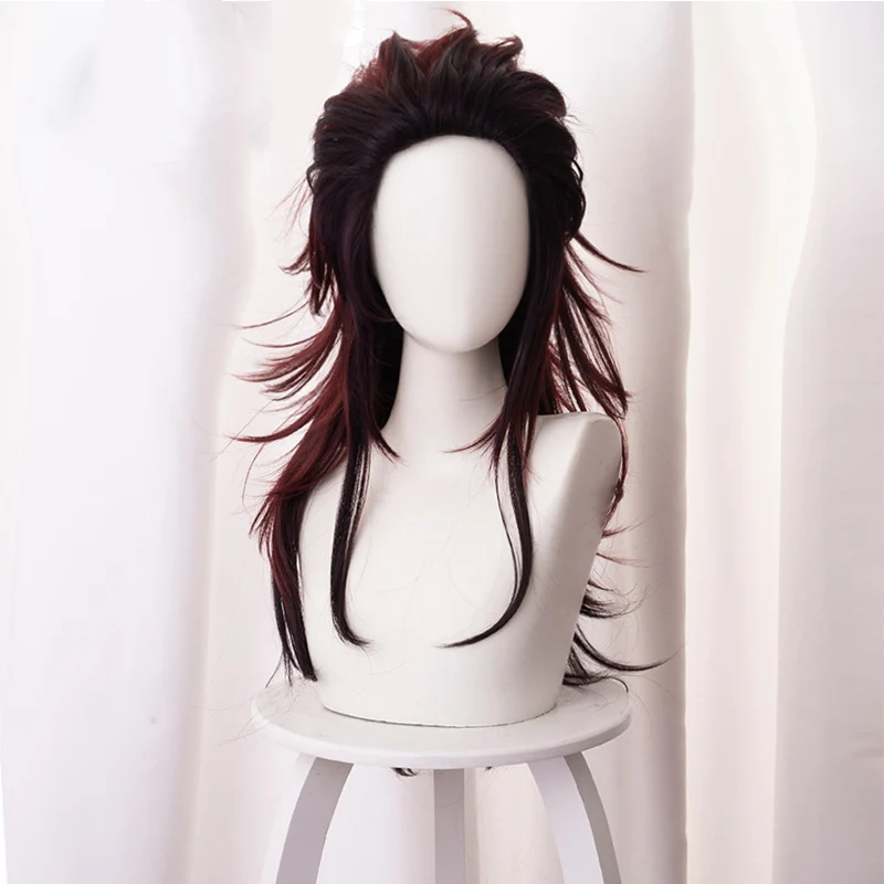 Kimetsu No Yaiba Kamado Tanjirou Cosplay Wigs Men Women 70cm Long Hair 4 styles