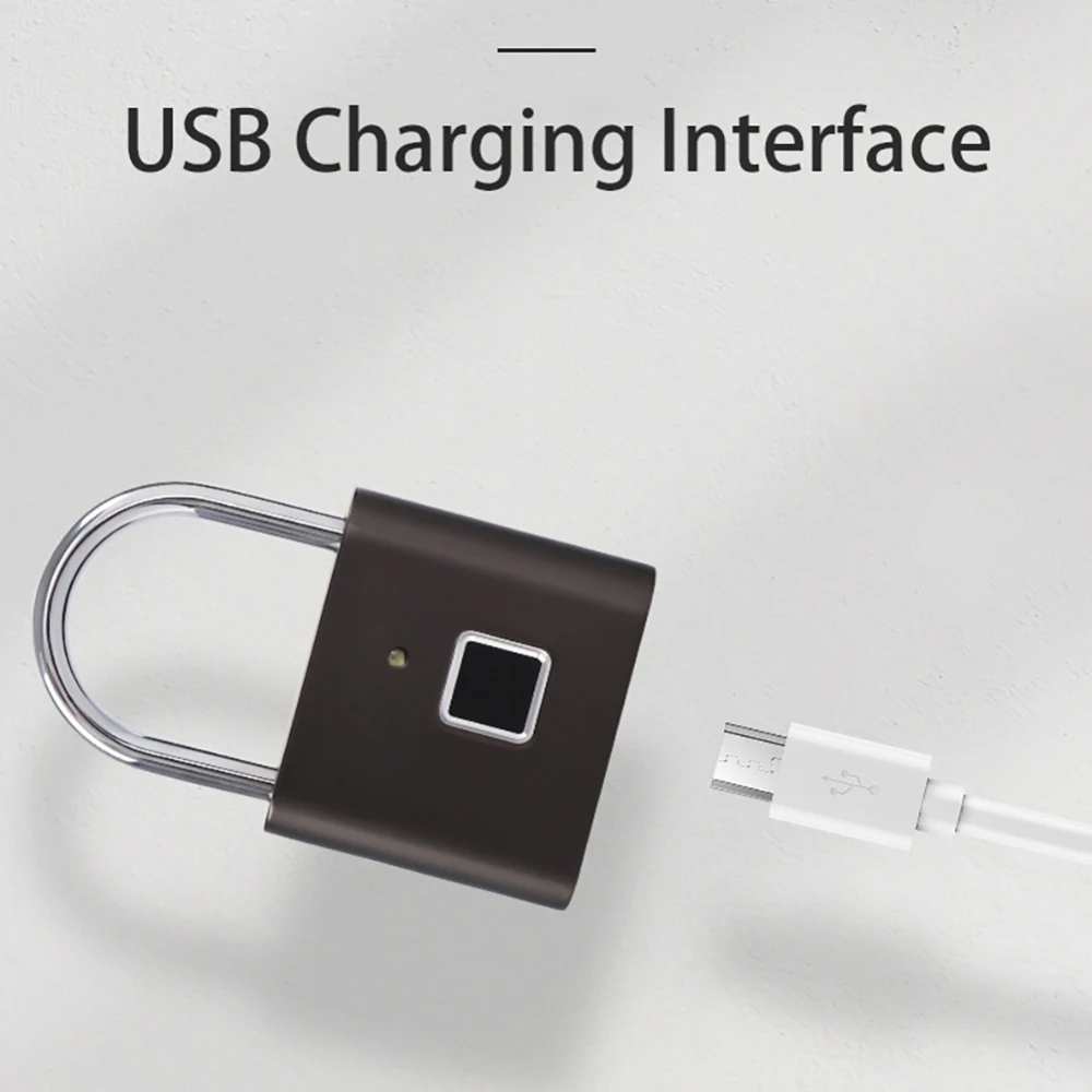 Безопасность без ключа USB Перезаряжаемый дверной замок отпечатков пальцев Умный Замок быстрая разблокировка цинковый сплав металлический саморазвивающийся чип