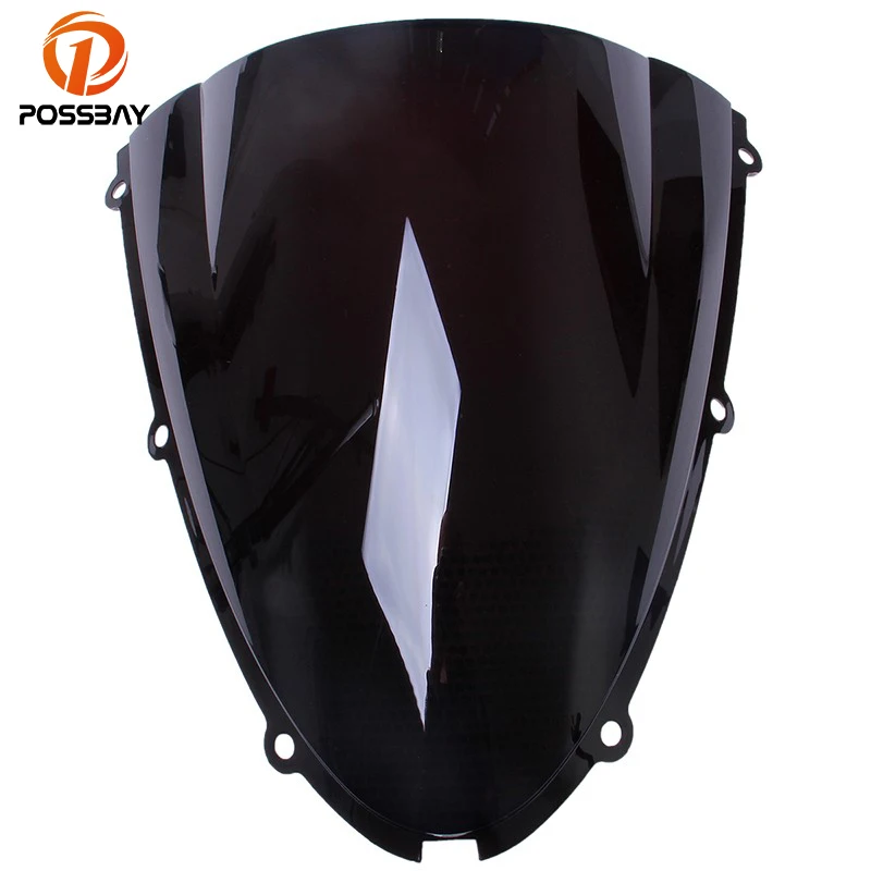 Posbay темный дым лобовое стекло мотоцикла двойной пузырь скутер ветровое для Kawasaki
