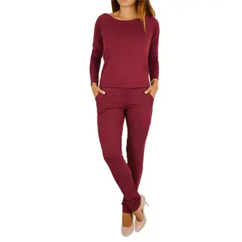 

Women Casual Jumpsuit Solid Color Long Sleeve Pockets Cotton Fitness Romper 2020