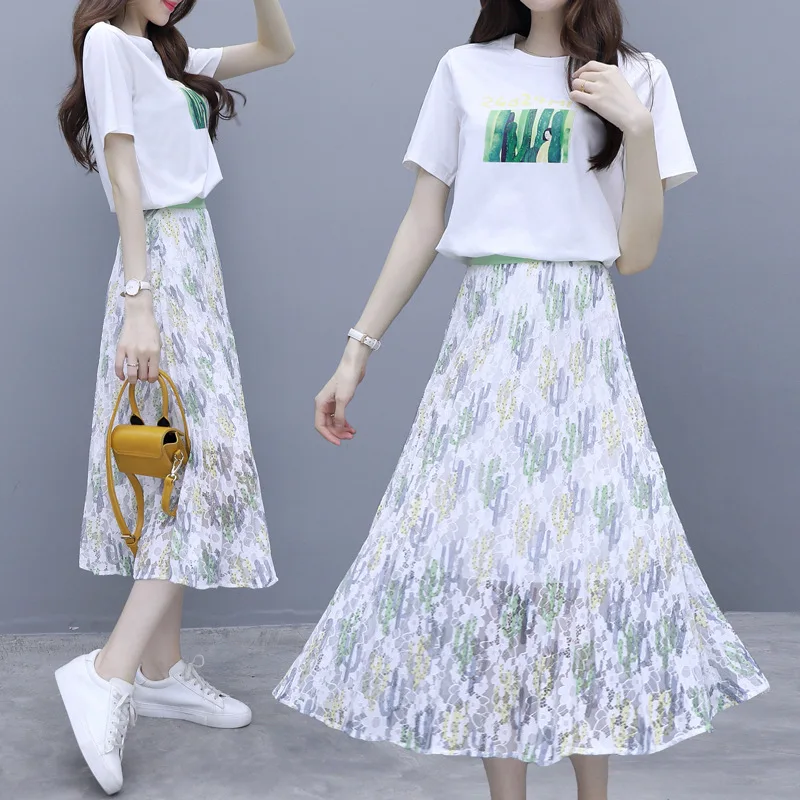 

High Cold Royal Sister-Style Fashionable Set Western Style Young-Style by Age Elegant Mature Goddess Slimming Chiffon Skirt Two-