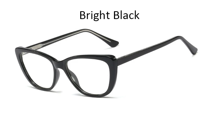 Bright Black Модная прозрачная оправа для очков ретро винтажная квадратная модная оправа кошачий глаз оптические прозрачные очки для компьютера женские - Цвет оправы: Bright Black