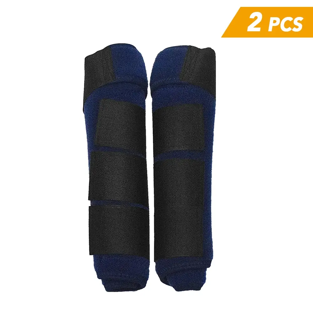 2 PCS Horse Leg Boots Equine Front Leg Horse Boots Wrap Equestrian Leg Protection Neoprene Horse Hock Brace Protection - Цвет: Navy blue