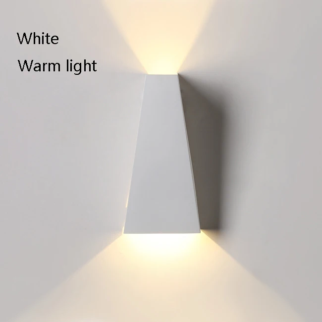 white warm light Современный настенный светильник Креативный светодиодный настенный светильник геометрический простой Wandlamp для спальни коридора кухни железная аппликация Murale светильник - Цвет абажура: white warm light