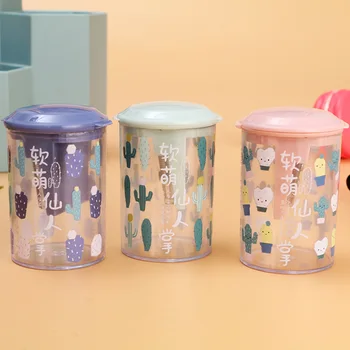 

1X Cute Cactus 2 Holes Pencil Sharpener With Eraser Student Stationery