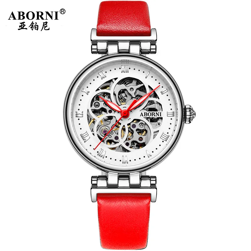 2021 Mechanical Watch Women Bracelet Watch Automatic Wristwatch Leather Stainless Steel Band Female Clock Chic Reloj Mujer 