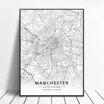 

Derby Lancaster Manchester Neath Oxford Poole United Kingdom Map Canvas Art Poster