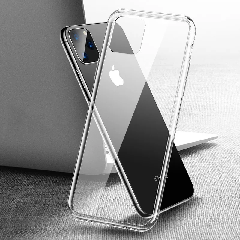 Ультратонкий Прозрачный мягкий ТПУ чехол для iPhone 11 Pro Max Роскошный прозрачный защитный силиконовый чехол для iPhone X XR XS Max Shell