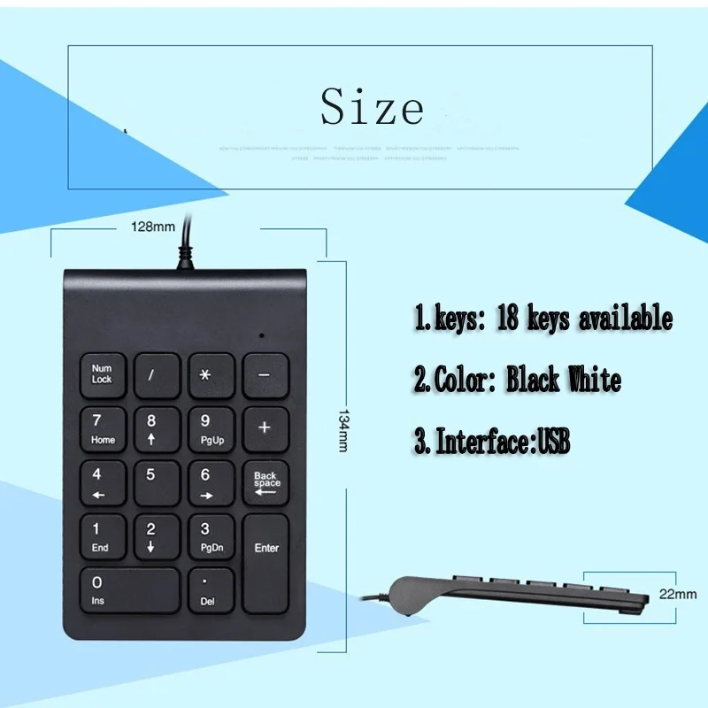 2 4G Wireless Number Pad USB Digital Keyboard with 19 Keys Mini Number Keypad Keyboard for 3