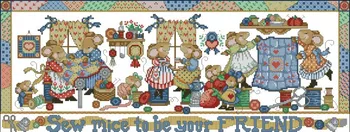 

11/14/16/18/22/25/28ct Free delivery hot selling lovely counted cross stitch kit sew mice to be your friend sewing room mouse