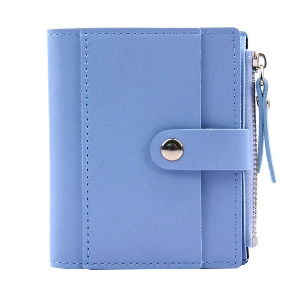 Light Blue Женский кошелек, ручные сумки, модный кошелек для монет из искусственной кожи, конфетный цвет, органайзер для хранения, милый, для кредитных карт, портативный, маленький, на молнии - Цвет: Light Blue
