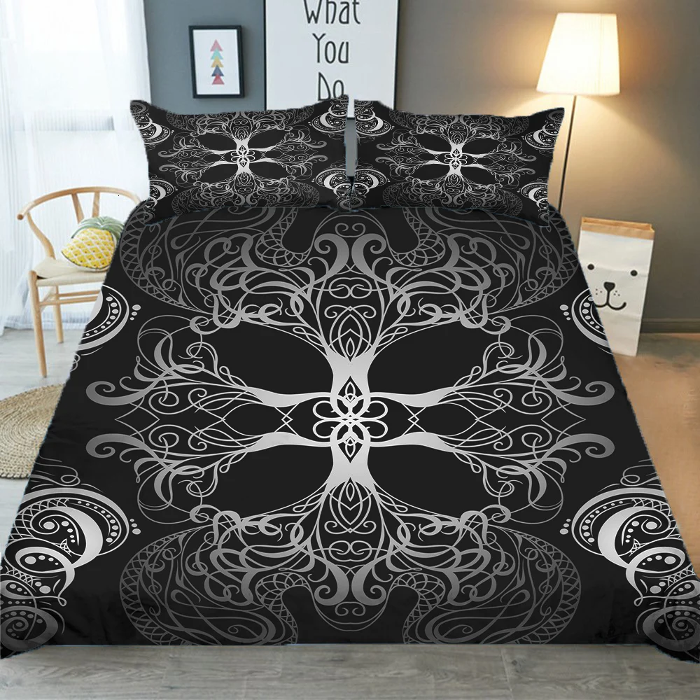 

Bed Coverlet 3D Black Tarot Printed Duvet Cover Set Home Textiles with Pillowcase for Adult King Queen Singe Size