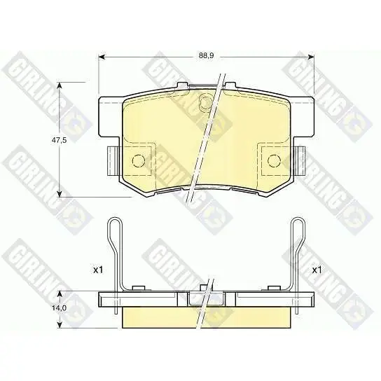 Колодки тормозные HONDA ACCORD 90-/CIVIC 97-/CR-V II/FR-V/PRELUD