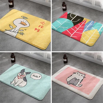 

Cartoon Style Bathroom Absorbent Rug Cute Floor Mats Home Entrance Door Mats Living Room Bedroom Bathroom Non-slip Mat Part One