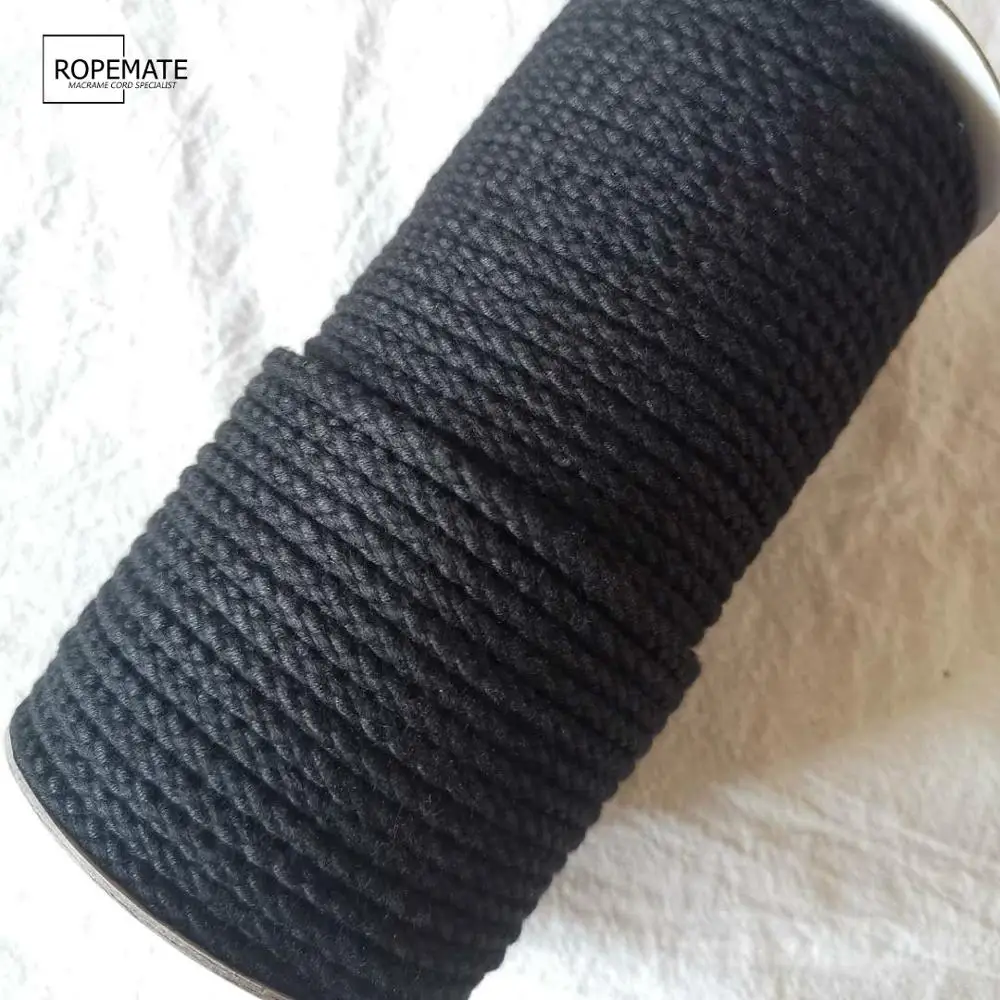 Цветная плетеная хлопковая веревка Ropemate 4 мм 8 нитей для макраме настенная